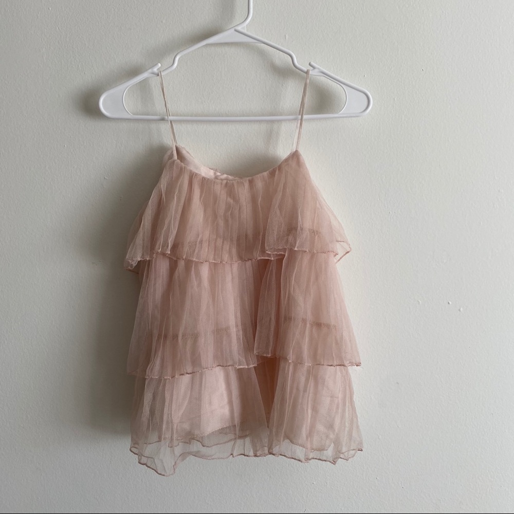 Light pink ruffle top